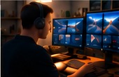 Editor working with digital video stories